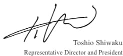 Toshio Shiwaku, Representative Director and President